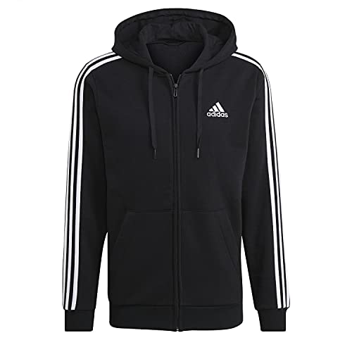 adidas Mens M 3S FL FZ HD Jacket, Black, S von adidas