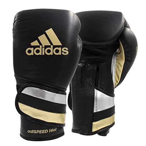 Adidas AdiSpeed Boxhandschuhe, Profi-Level-Trainingshandschuhe, Leder, schwere Boxhandschuhe, MMA, Kickboxen, Muay Thai, 340 g, 397 g, 453 g, 453 g von adidas