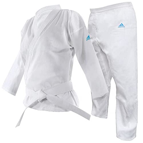 adidas Adistart Karate Uniform 7oz Martial Arts Student Gi Karateanzug für Kampfsport, 200 g, weiß, 120 cm von adidas