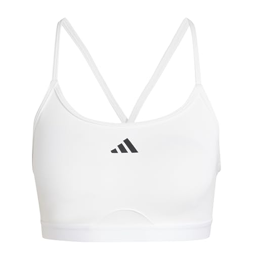 adidas Damen AeroReact Training 3Stripes Bra, White, L von adidas