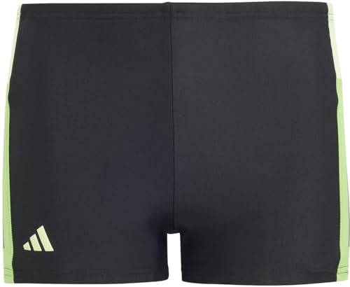 adidas Boy's Colourblock 3-Stripes Swim Boxers Badeanzug, Black/Green Spark/Lucid Lime, 11-12 Years von adidas