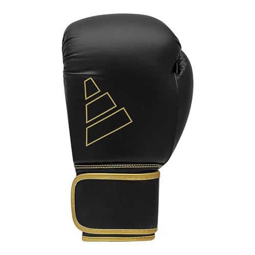 adidas Boxing Gloves - Hybrid 80 - for Boxing, Kickboxing, MMA, Bag, Training & Fitness - Boxing Gloves for Men & Women - Weight (16 oz, Black/Gold) von adidas