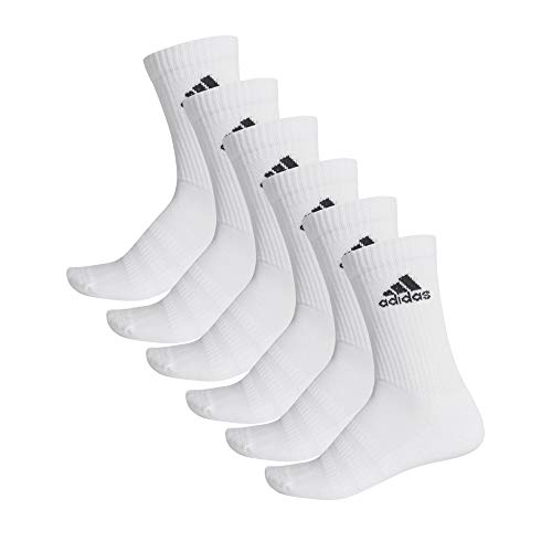 adidas Unisex 6 Paar Cushion Crew Socken, Top:White/White/White/White Bottom:White/White, M EU von adidas