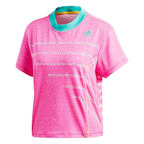 adidas Damen, Seasonal T-Shirt Pink, Türkis, XS Oberbekleidung von adidas