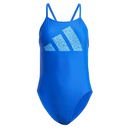 adidas Women's 3 Bar Logo Print Swimsuit Badeanzug, Royal Blue/White, 38 von adidas