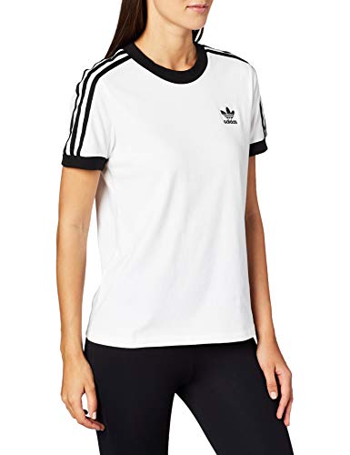 adidas Damen 3 Str Tee T-shirt, white/Black, 38 von adidas
