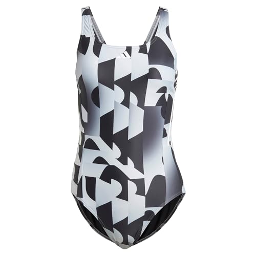 adidas Women's 3-Stripes Graphic Swimsuit Badeanzug, Black, 42 von adidas