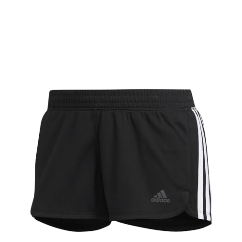 Adidas Damen Pacer 3-Streifen Knit Shorts, Black/White, S von adidas