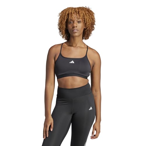 adidas Women's Aeroreact Training Light-Support Bra Sport-BH, Black, L C-D von adidas