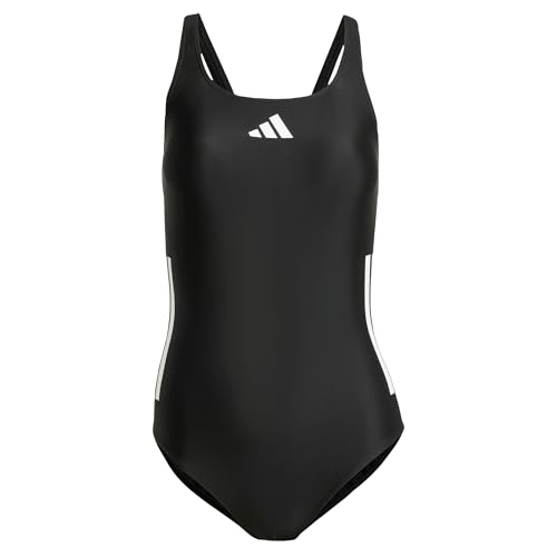 adidas Damen 3 Stripes C-Back Swimsuit, Black/White, 34 adidas Damen 3 Stripes C-Back Swimsuit, Black/White, 34 von adidas