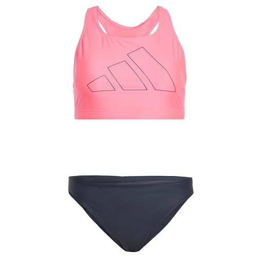 adidas Women's Big Bars Bikini Badeanzug, Lucid Pink/Legend Ink, 32 von adidas