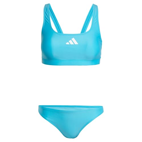 adidas Damen 3 Stripes V-Back Bikini, Lucid Cyan/White, 36 adidas Damen 3 Stripes V-Back Bikini, Lucid Cyan/White, 36 von adidas