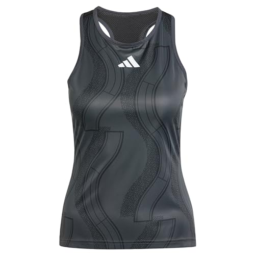 adidas Women's Club Tennis Graphic Tank Top Tanktop, Carbon/Black, L von adidas