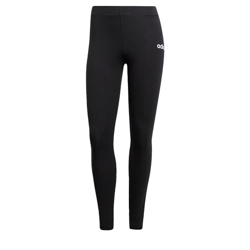 adidas Damen Essentials LINEAR Cotton Leggings, Black/White, XXS von adidas