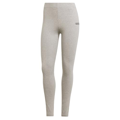 adidas Damen Essentials LINEAR Cotton Leggings, Medium Grey Heather/Black, L von adidas