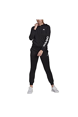 adidas Damen Essentials Logo Trainingsanzug, Black/White, M von adidas
