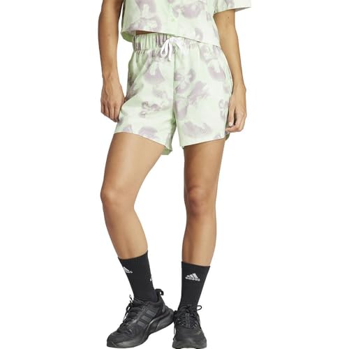 adidas Women's Floral Graphic Woven Shorts Lässige, Ivory/semi Green Spark/preloved fig, S von adidas