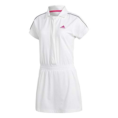 adidas Damen Oberbekleidung Seasonal Kleid Damen - Pink, Weiß, XS, EUG86 von adidas
