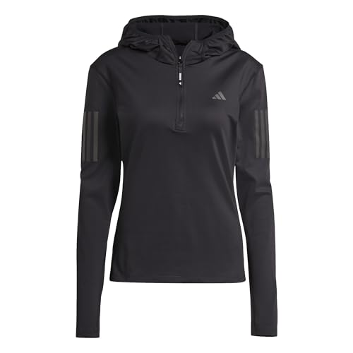 adidas Damen Own The Run Winterized Hooded Half-Zip, Black, L von adidas