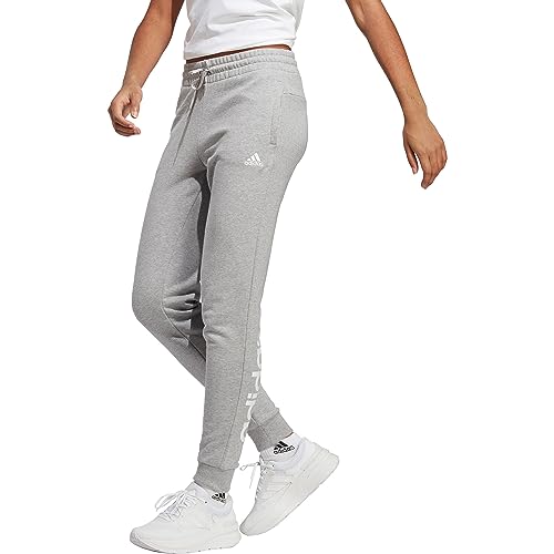 Adidas Damen Pants (1/1) W Lin Ft Cf Pt, Medium Grey Heather/White, IC8816, XL von adidas