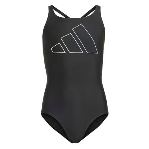 adidas Girl's Performance Big Bars Swimsuit Kids Badeanzug, Black, 13-14 Years von adidas