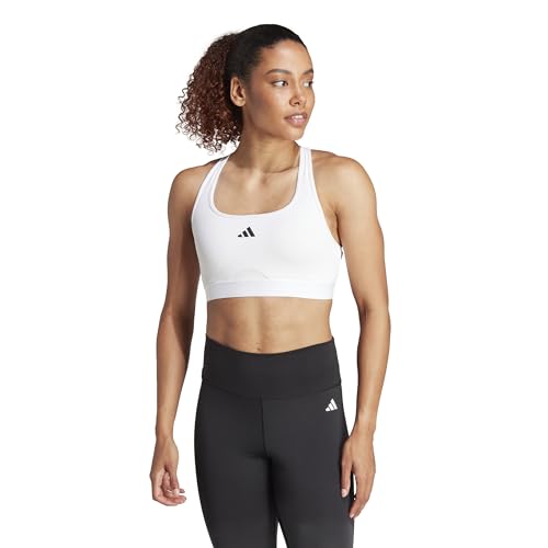 adidas Women's Powerreact Training Medium-Support Bra Sport-BH, White/Black, S C-D von adidas