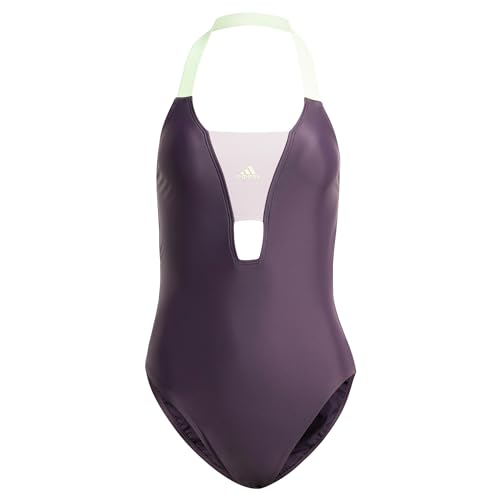 adidas Women's Sportswear Colorblock Swimsuit Badeanzug, Aurora Black/Preloved Fig, 34 von adidas