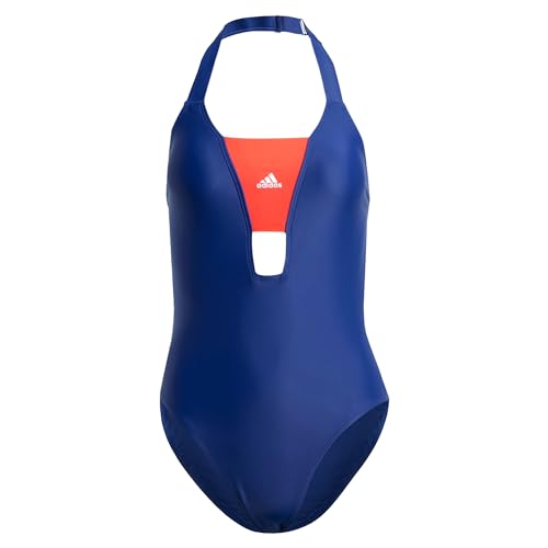 adidas Women's Sportswear Colorblock Swimsuit Badeanzug, Dark Blue/Bright Red, 40 von adidas