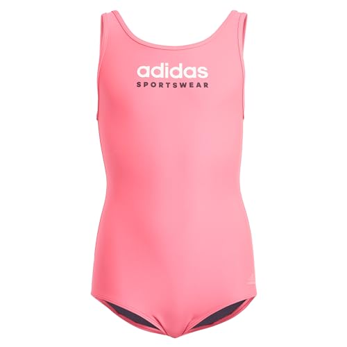 adidas Girl's Sportswear U-Back Swimsuit Kids Badeanzug, Lucid Pink, 11-12 Years von adidas