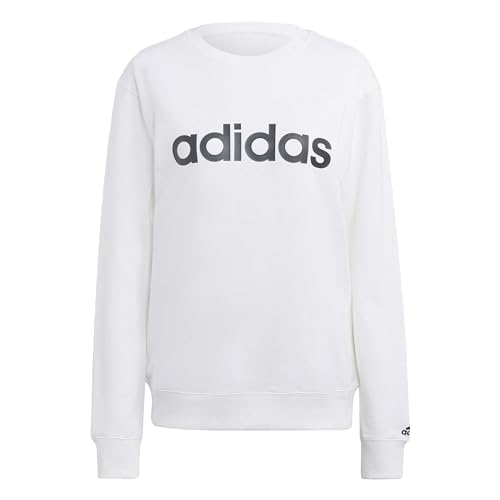 Adidas Damen Sweatshirt (Long Sleeve) W Lin Ft SWT, White/Black, IC6879, XL von adidas