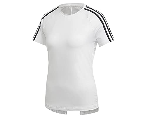 adidas Damen T-Shirt Design 2 Move 3-Streifen, White, S, DS8723 von adidas