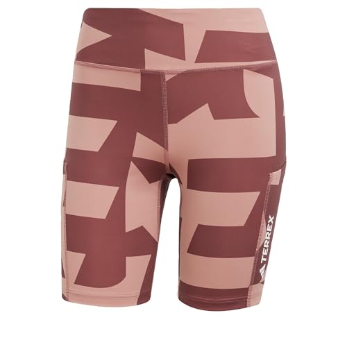 adidas Damen Terrex Multi 8inch Printed Tight Shorts, Warm Clay/Burgundy/Burgundy/Burgundy, M von adidas