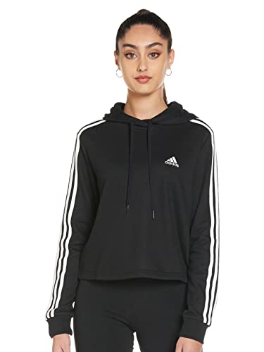 adidas Damen W 3s Ft Cro Hd Kapuzenpullover, Black/White, L EU von adidas