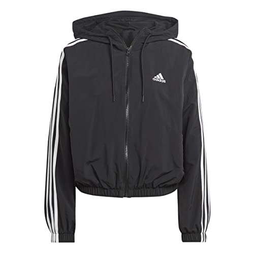 Adidas Damen Windbreaker Jacke, schwarz/weiß, 46 von adidas