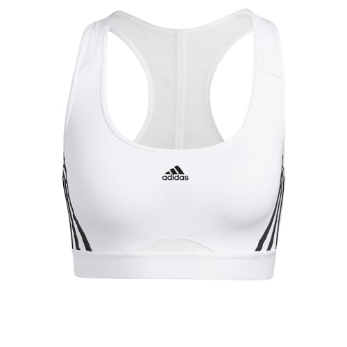 Adidas Damen Workout Bra - Medium Support Pwr Ms 3S, White/Black, HC7897, XLDD von adidas
