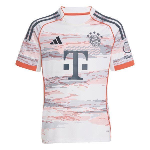 adidas FC Bayern München Auswärtstrikot Saison 2025/2026 Kinder weiß/grau/orange 176 von adidas