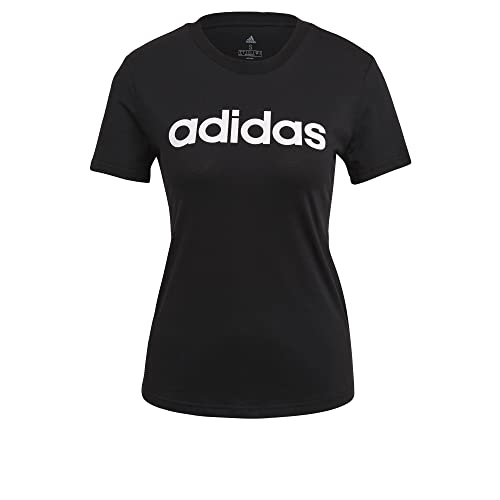 adidas Damen Essentials Slim Langarm T-Shirt, Black/White, XXL von adidas