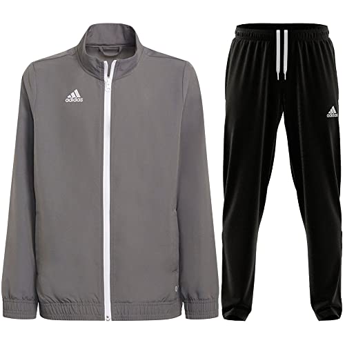 Adidas Fußball Entrada 22 Präsentationsanzug Jacke Hose Herren grau schwarz Gr XL von adidas