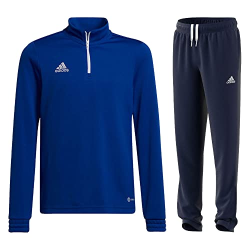 adidas Fußball Entrada 22 Trainingsanzug Training Oberteil Trainingshose Herren blau dunkelblau Gr XL von adidas
