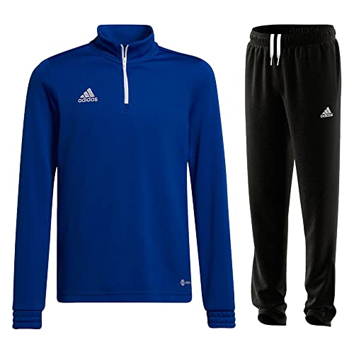 adidas Fußball Entrada 22 Trainingsanzug Training Oberteil Trainingshose Herren blau schwarz Gr S von adidas