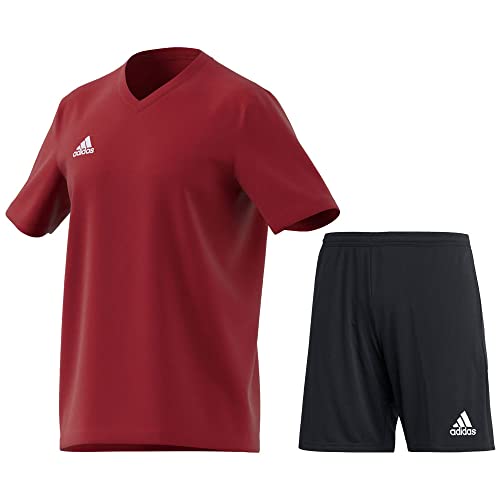 adidas Fußball Entrada 22 Trainingsset T-Shirt Shorts Herren rot schwarz Gr M von adidas