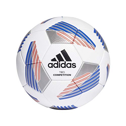 adidas Unisex – Erwachsene Tiro Com Fußball Ball, White/Black/ROYBLU/SI, 5 von adidas