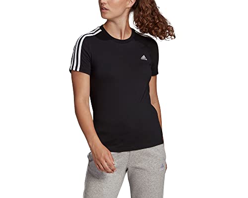 adidas Damen Essentials Slim Langarm T-Shirt, Black/White, XS von adidas