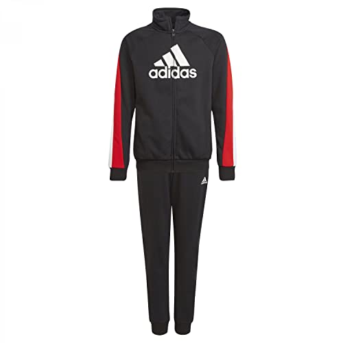Adidas Boys B BOS COT TS Tracksuit, Top:Black/Vivid red/White Bottom:Black/White, 15 anni von adidas