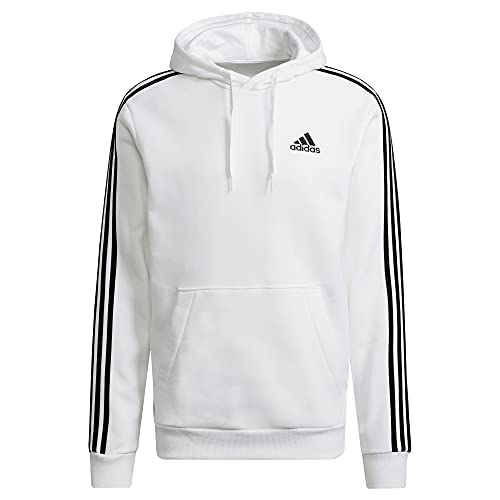 Adidas Mens M 3S FL HD Sweatshirt, White/Black, S von adidas