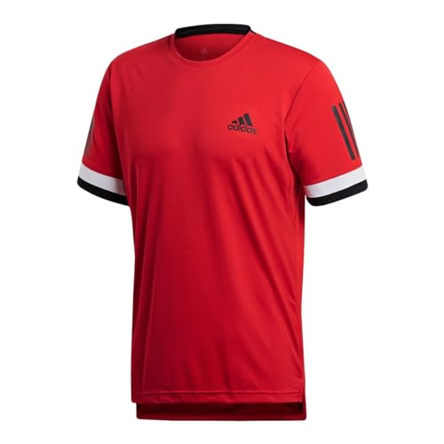 adidas Herren 3-Streifen Club T-Shirt, Rot, XL von adidas