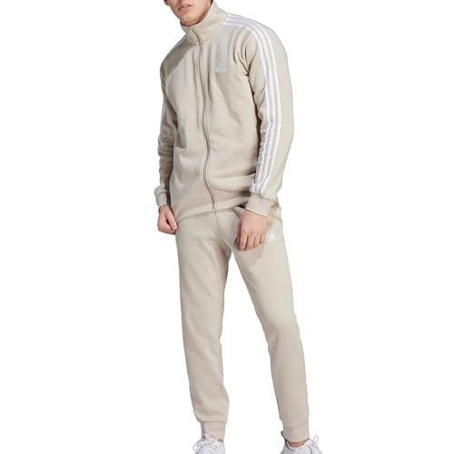 adidas Herren Basic 3-Streifen Fleece Trainingsanzug, Wonder Beige, L Short, Wonder Beige, L Kurz von adidas