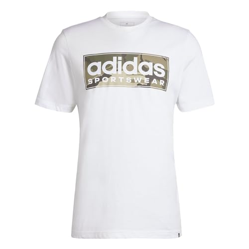 adidas Men's Camo Linear Graphic Tee T-Shirt, White, L von adidas