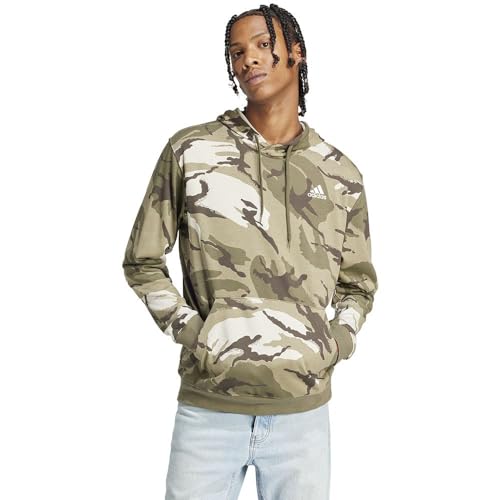 adidas Men's Seasonal Essentials Camouflage Hoodie Sweatshirt, Olive strata, 3XL von adidas