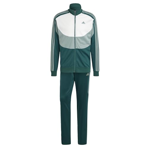 adidas Herren Colorblock Trainingsanzug, Collegiate Green/Silver Green/White, L von adidas
